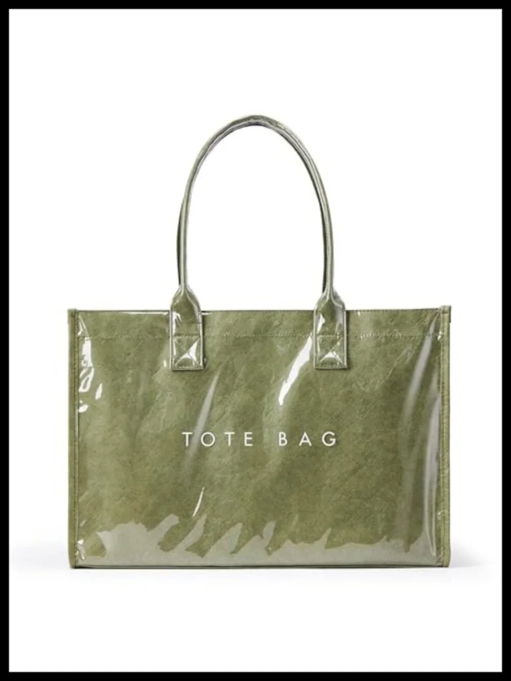 PVC Tote Bag Women's Kraft Paper Work Handbags Purses with Top Handle